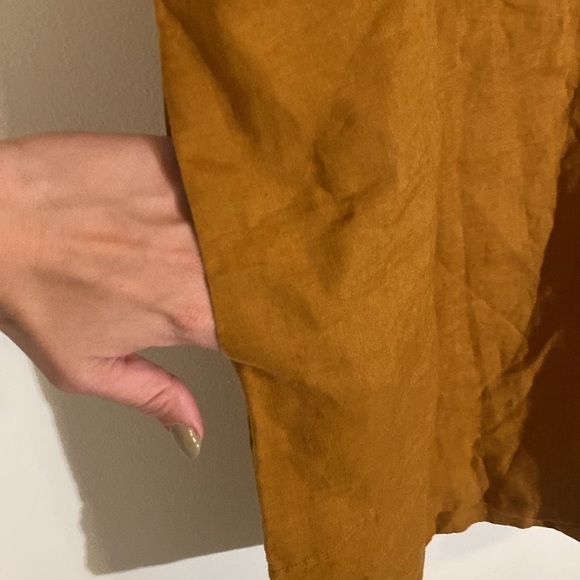 NWT Everlane 100% Linen The Apron Dress Mustard Spice size Large - Picture 5 of 10